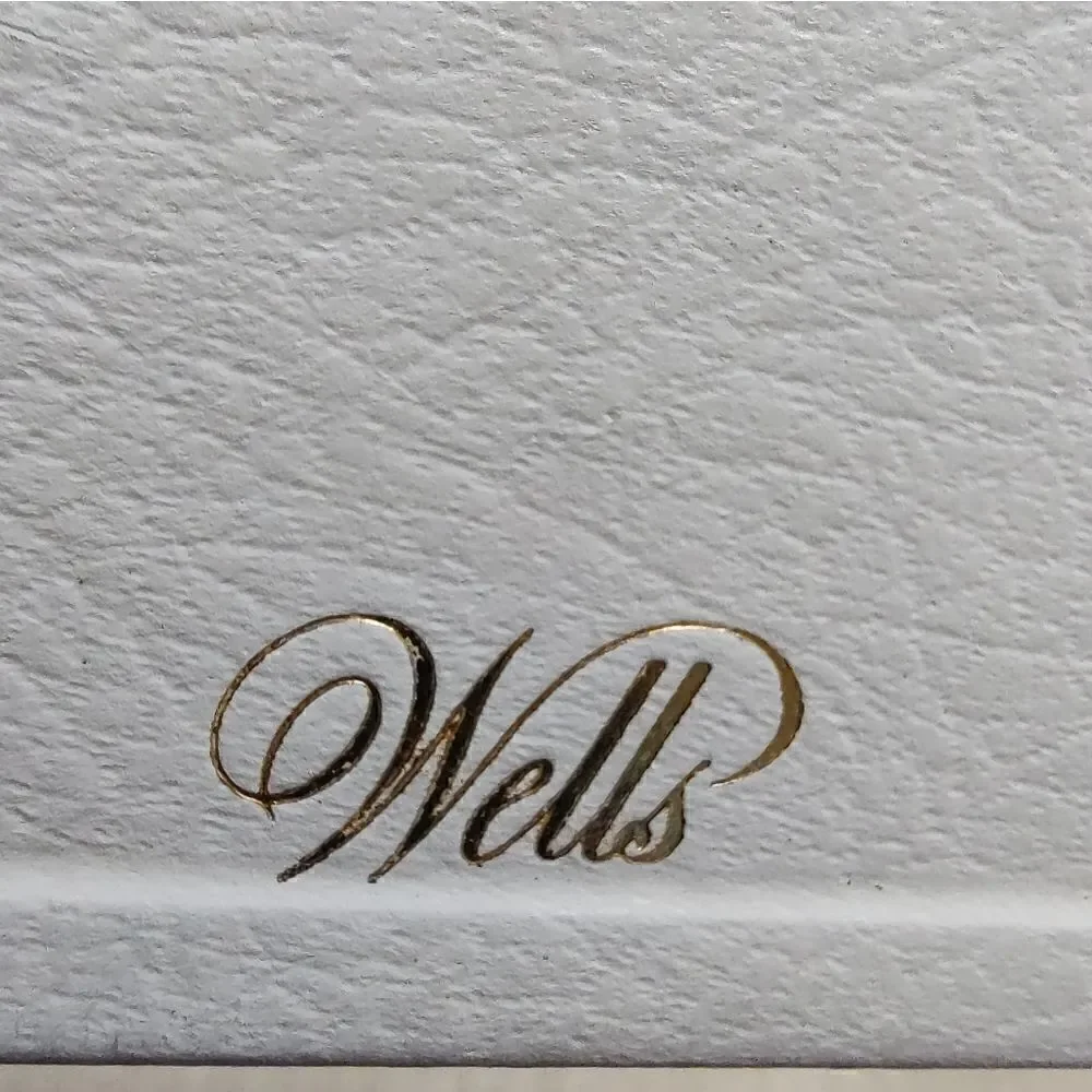 Vintage White Jewelry Storage Box Gold Trim Blue Velvet Lining MCM Starburst